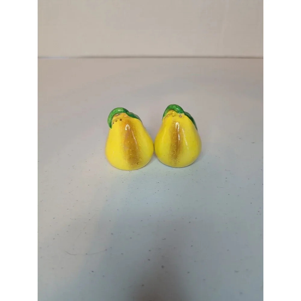 Vintage Mini 2” Yellow Pear Salt & Pepper Shakers Japan Ceramic Hand Painted